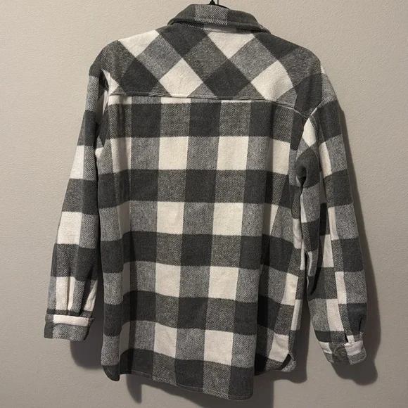 BB DAKOTA Buffalo Plaid Jacket Womens Sm Oversized Buttons Pockets Soft EUC - Picture 6 of 9